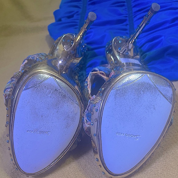 HEELS BY FRANCESCO SACCO SWAROVSKI GOLD/ MULTI COLOR MULE ‘s sz 7 - worn once✨ - Picture 14 of 14